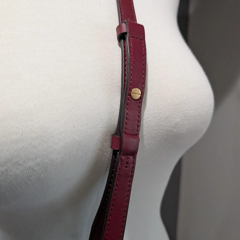 Tory Burch Vine Red The Block-T Leather Satchel